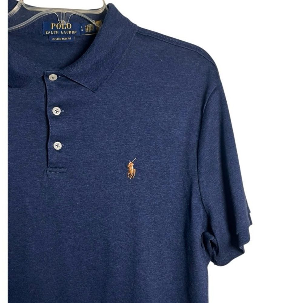 Polo Ralph Lauren Men's 100% Cotton Custom Slim Fit Soft Cotton Polo Shirt Sz L - Picture 5 of 9